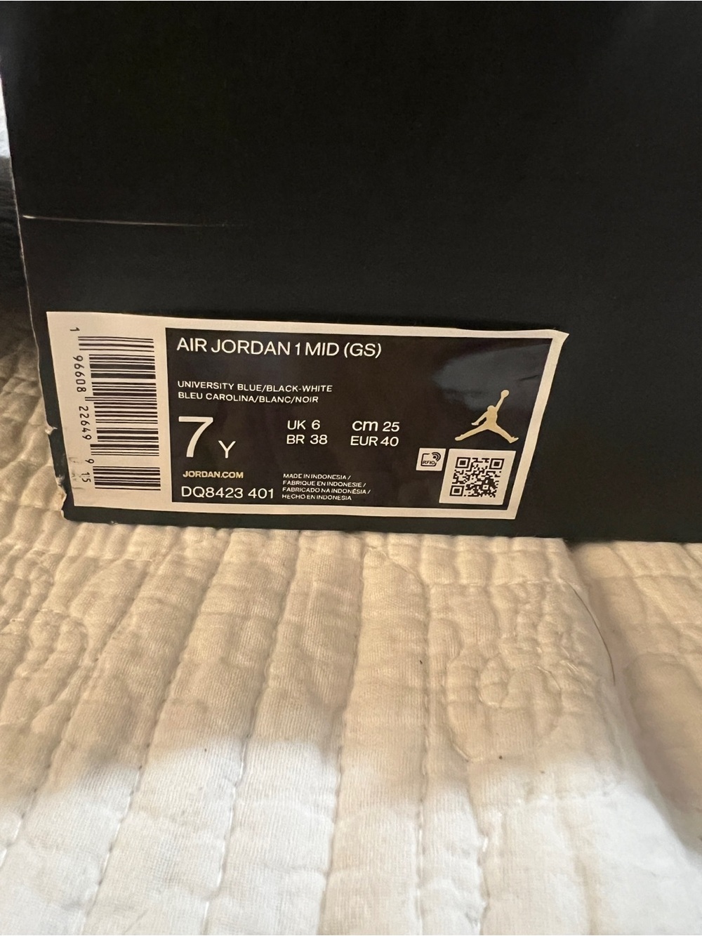 Jordan Air Jordan 1 Mid Box Label - University Blue/Black/White